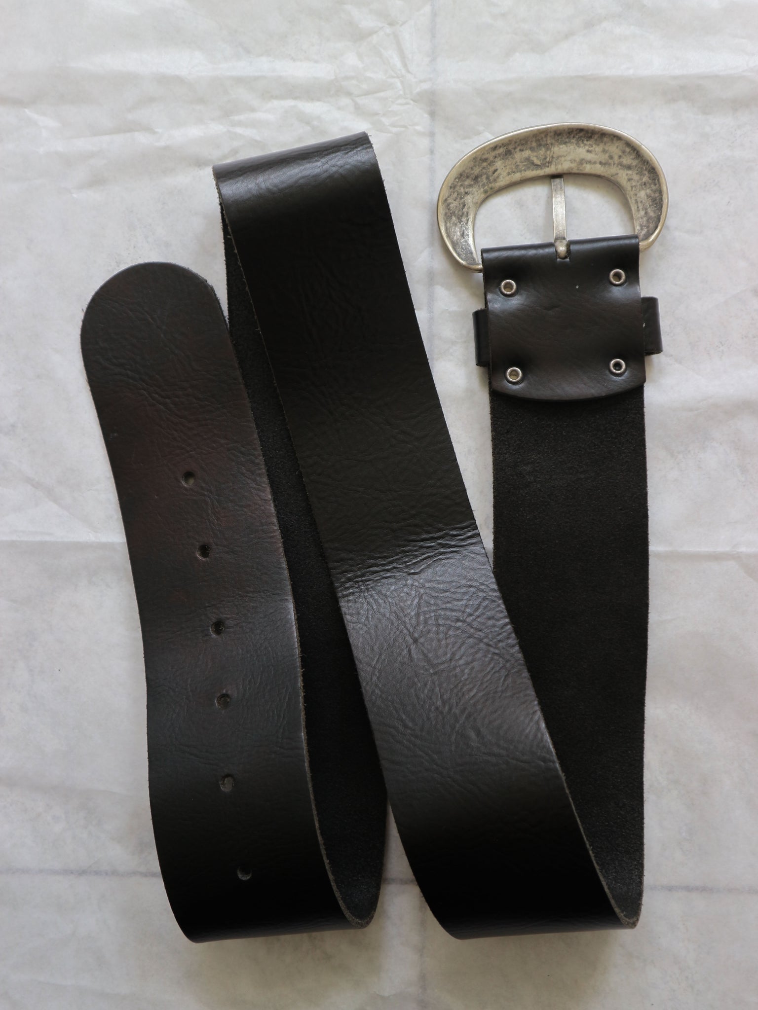 0503 / Maxi Buckle Leather Belt