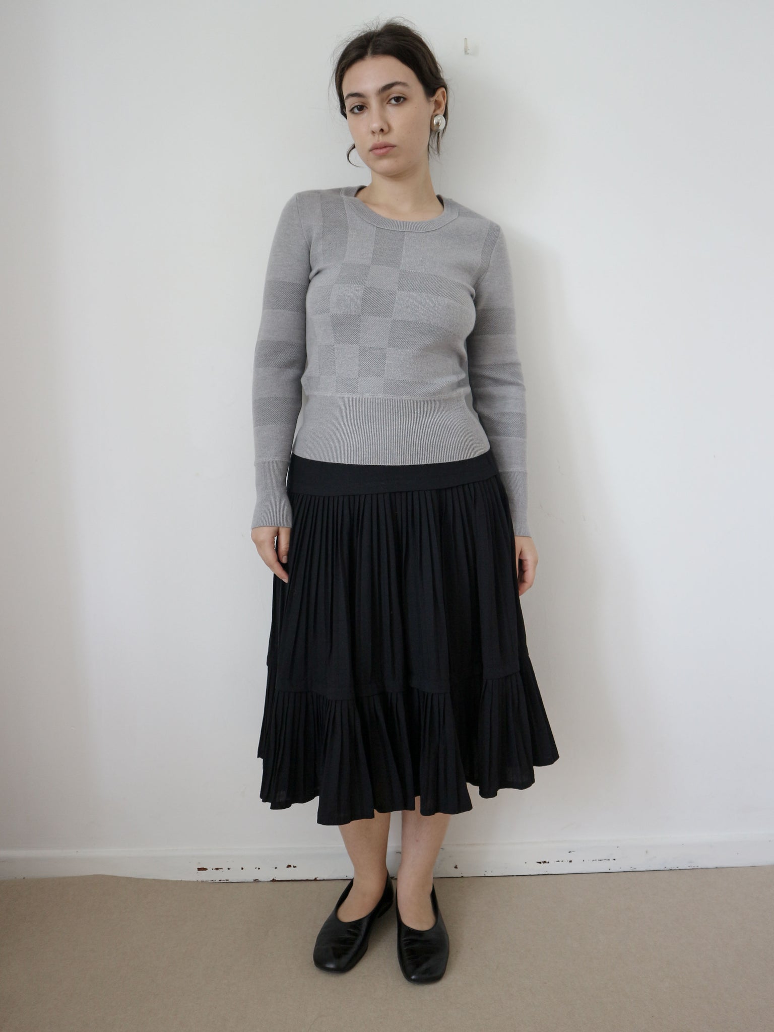 0643 / Wool Pleated Skirt