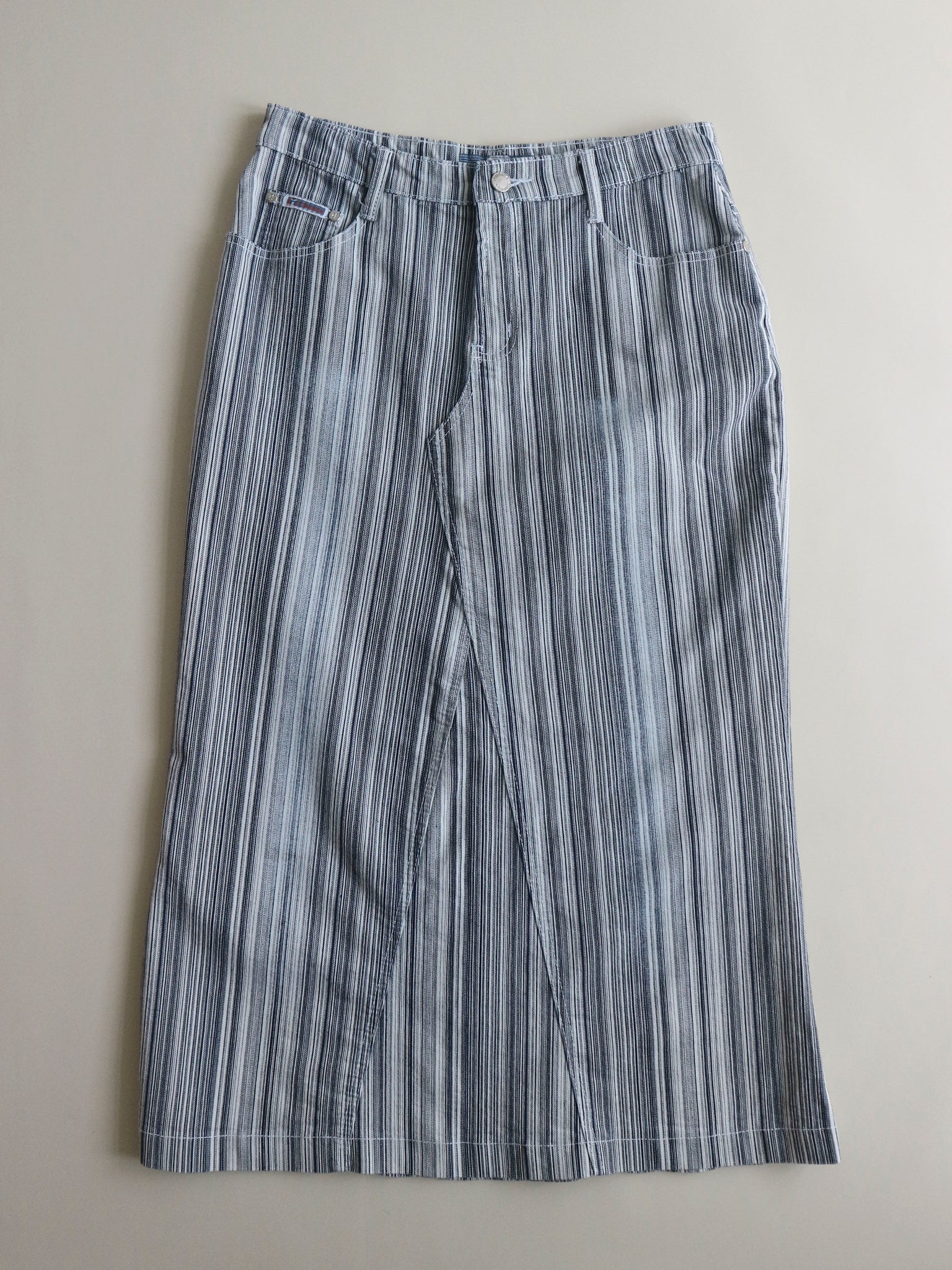 0429 / Striped Denim Skirt