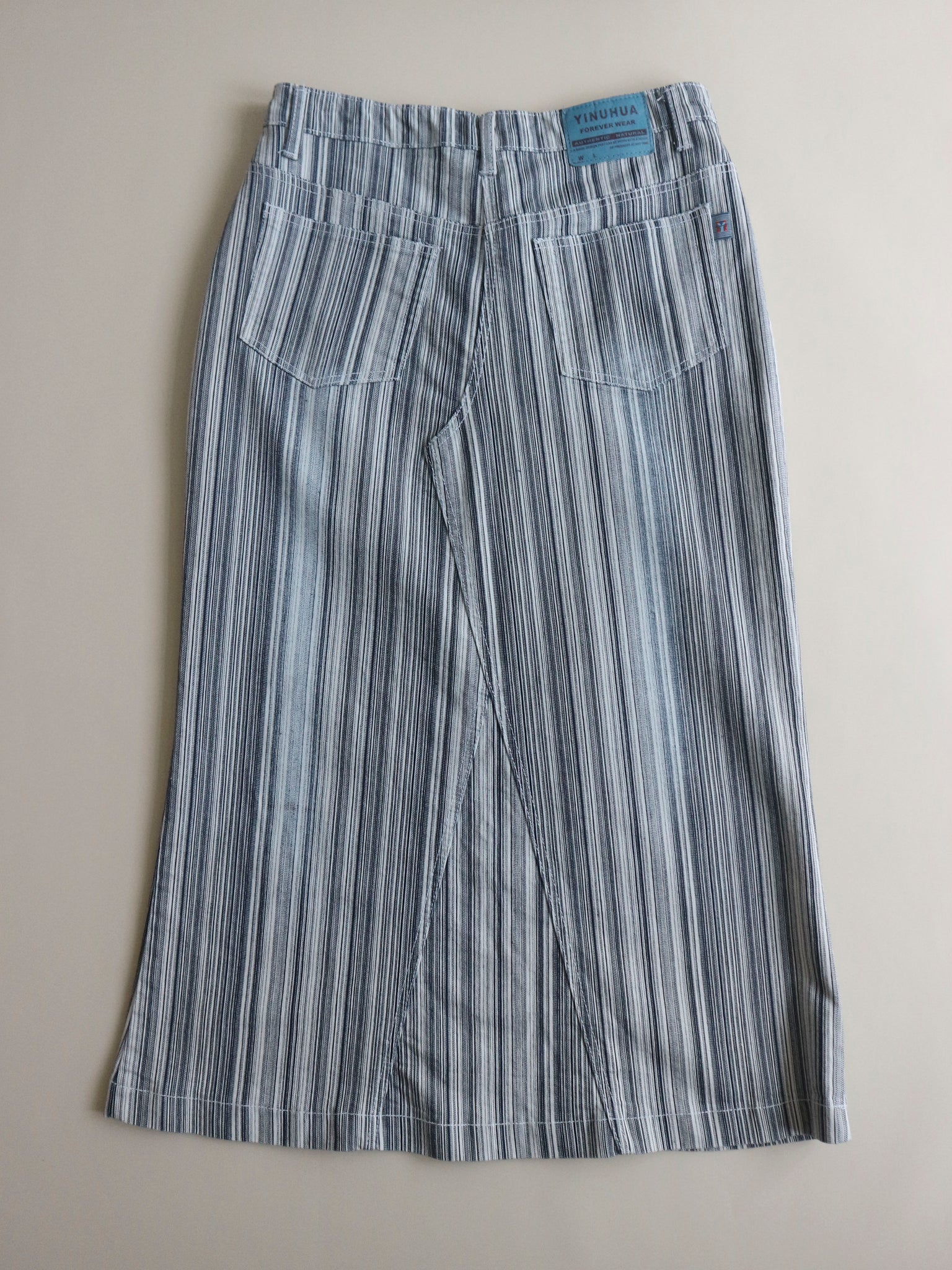 0429 / Striped Denim Skirt